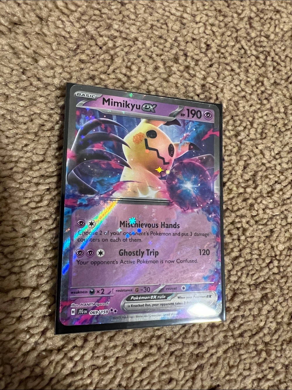 Pokemon Mimikyu ex Holo Purple Pink Card